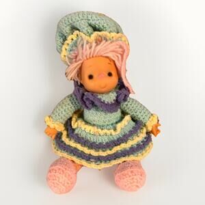 Vintage Plush Pink Hair Strawberry Shortcake & Friends Doll Crochet Outfit